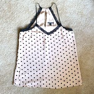 NEW*Express Polka Dot beige & black tank top